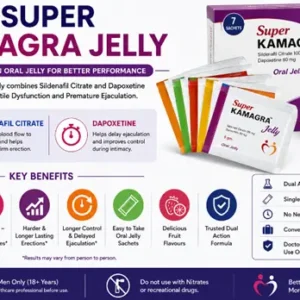 Super Kamagra Jelly oral sachets containing sildenafil citrate and dapoxetine educational guide