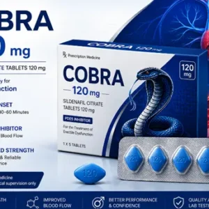 Cobra 120mg Sildenafil Citrate tablets used for erectile dysfunction treatment